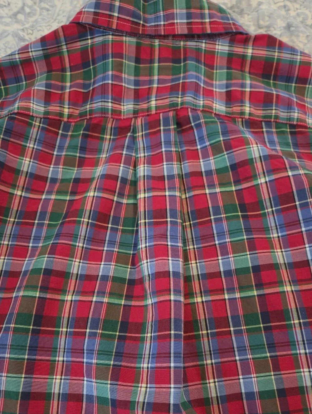 Boy's Red & Green Plaid Button-Down Shirt
